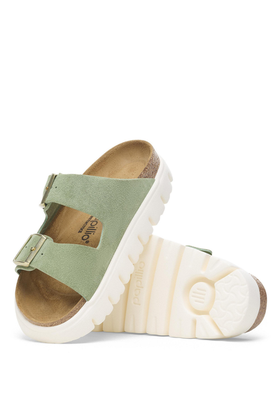 Birken®Stock Arizona Chunky vert thé daim étroit