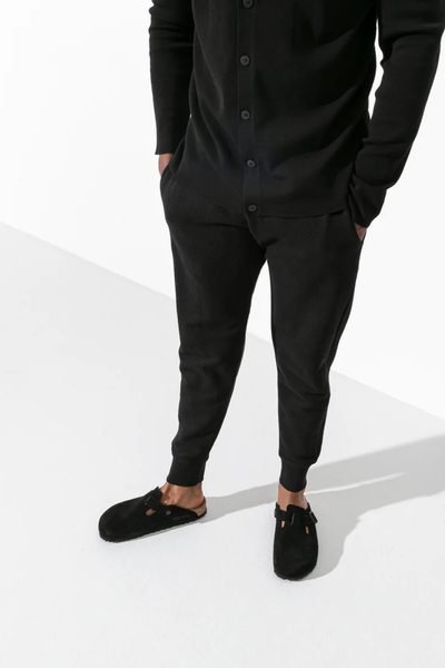 Boston Sfb Black Suede Leather Narrow