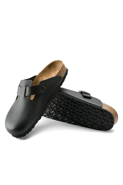 Boston Black Smooth Leather Narrow