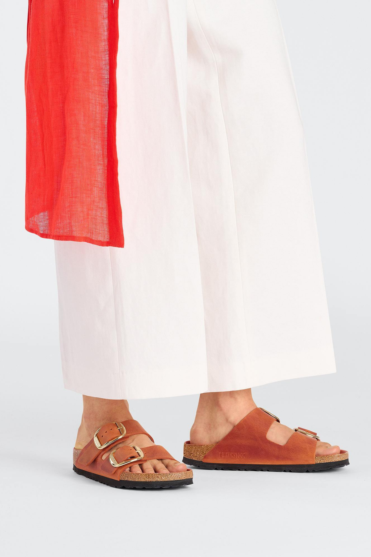 Arizona Big Buckle Cuir Huilé Burnt Orange Étroit