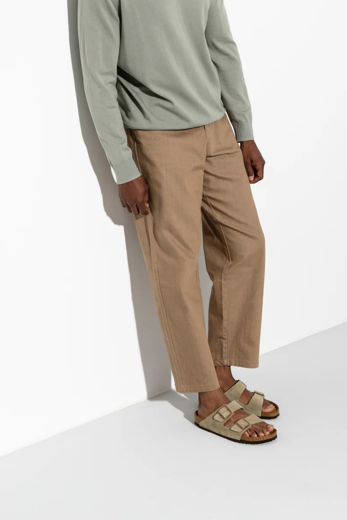 Arizona Sfb Taupe Suède Cuir Étroit