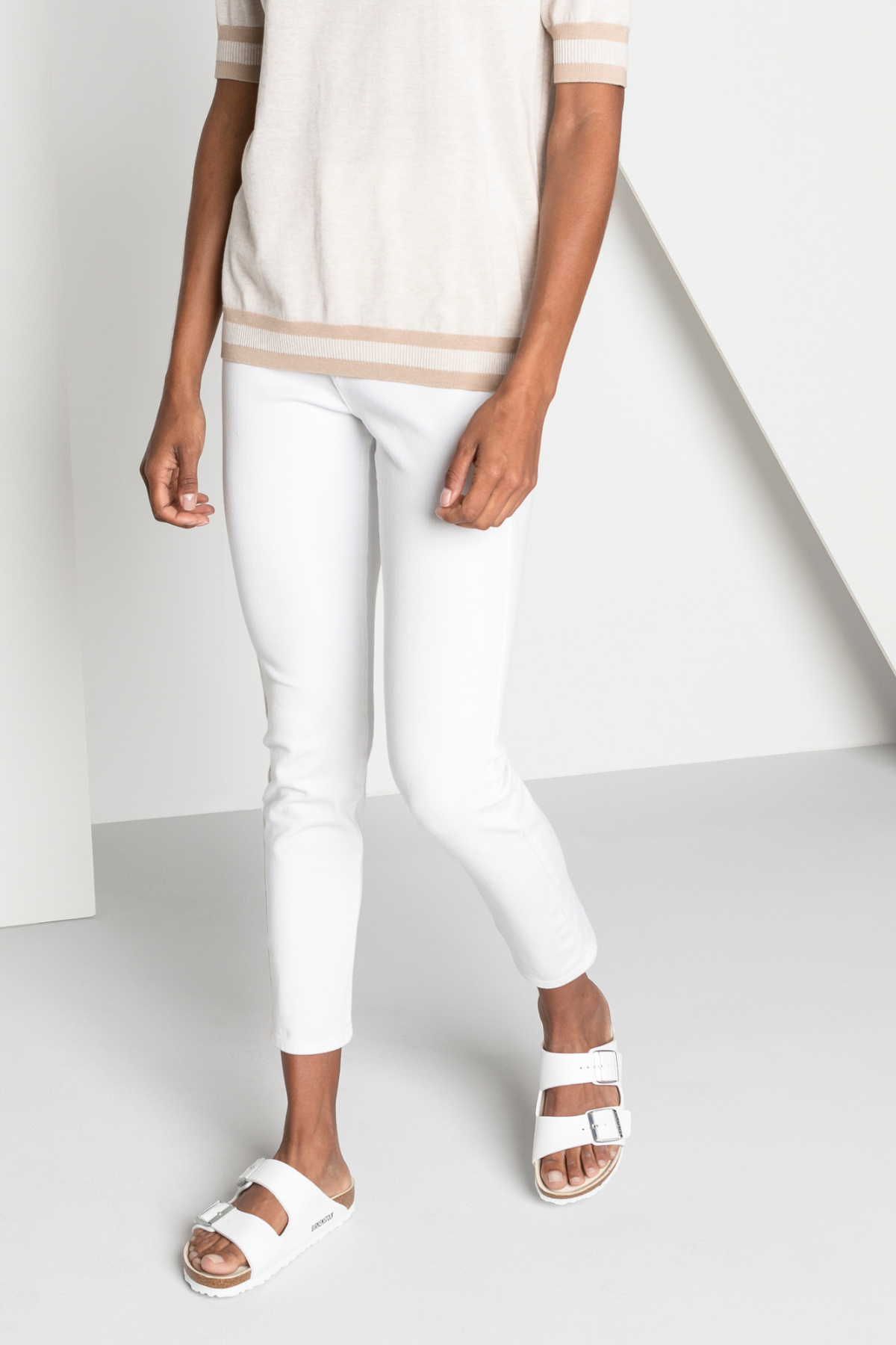 Arizona Sfb White Smooth Leather Étroit