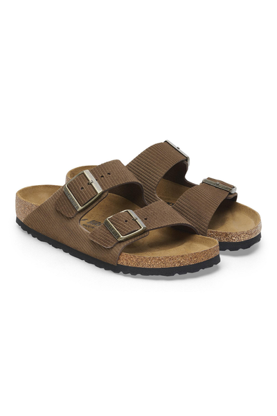 Arizona Corduroy Dark Tea Embossed Suede Leather Narrow