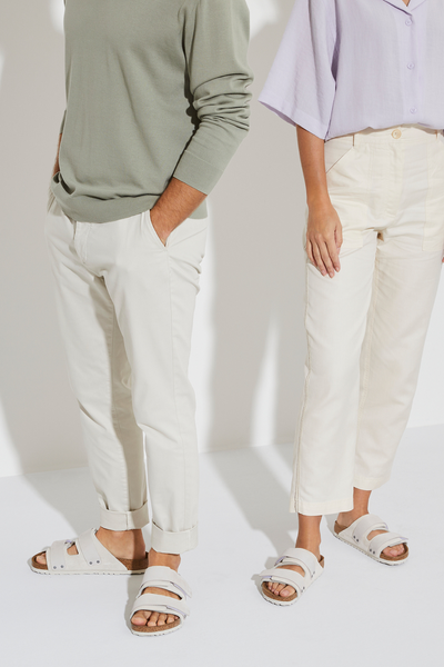 Uji cuir suédé/nubuck blanc cassé Regular