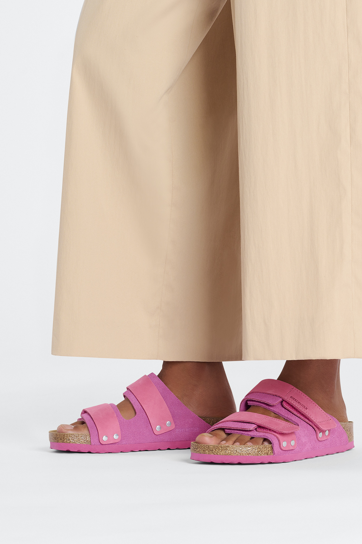 Uji Fuchsia Tulipe Daim/Cuir Nubuck Étroit