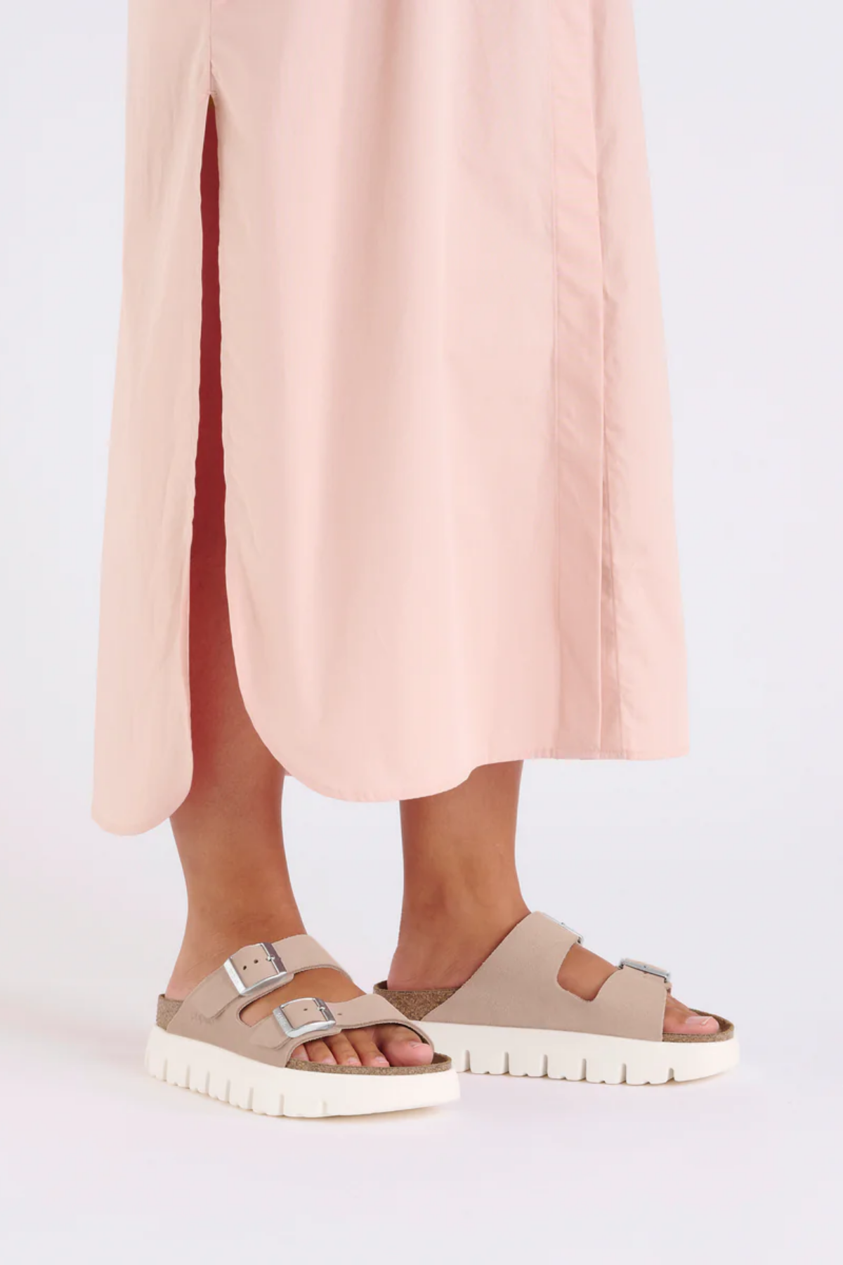Birken®Stock Arizona Chunky Light Rose Suede Leather Narrow