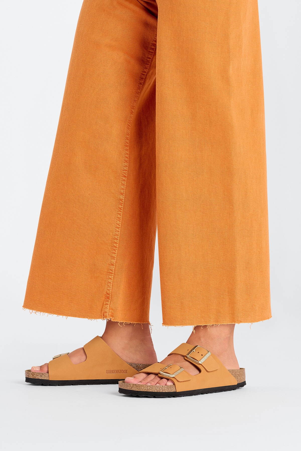 Arizona Cuir Nubuck Orange Brûlé Étroit