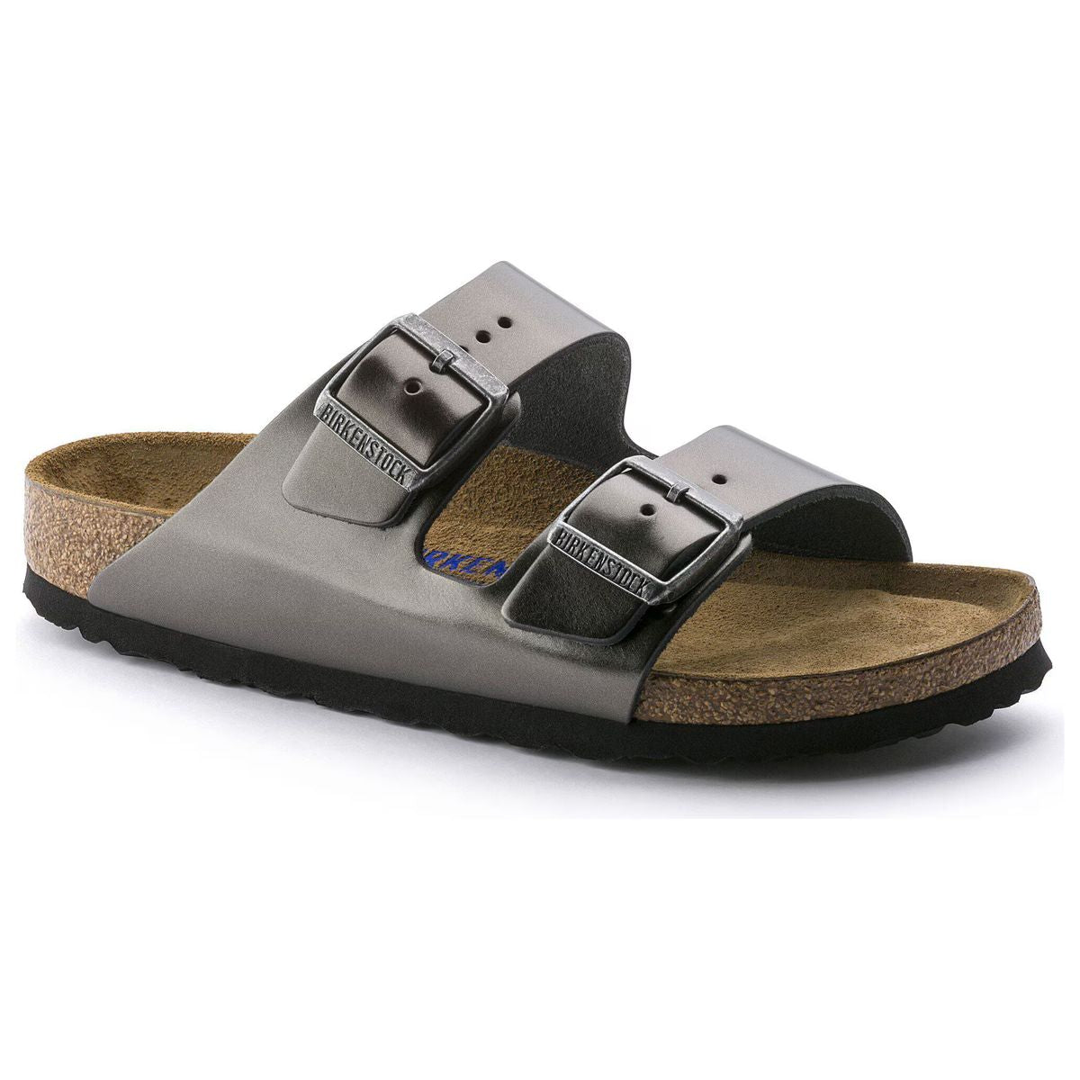 Birken®Stock Arizona Sandales femme Soft Footbed anthracite métallisé