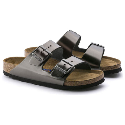 Birken®Stock Arizona Sandales femme Soft Footbed anthracite métallisé