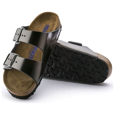 Birken®Stock Arizona Sandales femme Soft Footbed anthracite métallisé