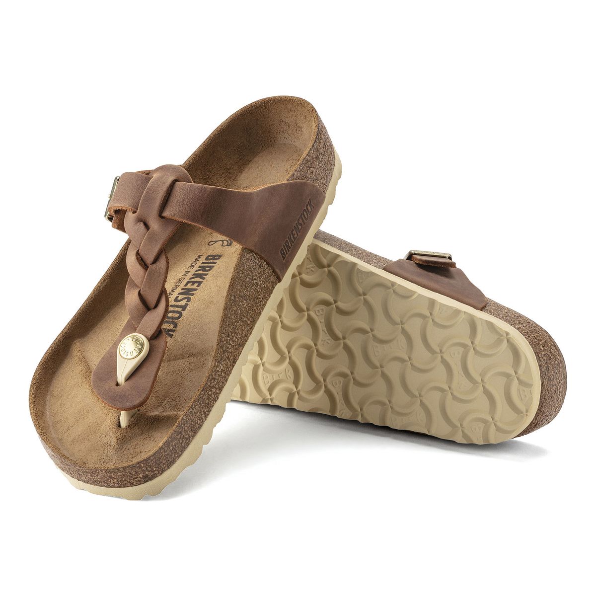 Gizeh Braided Oiled Leather in Cognac