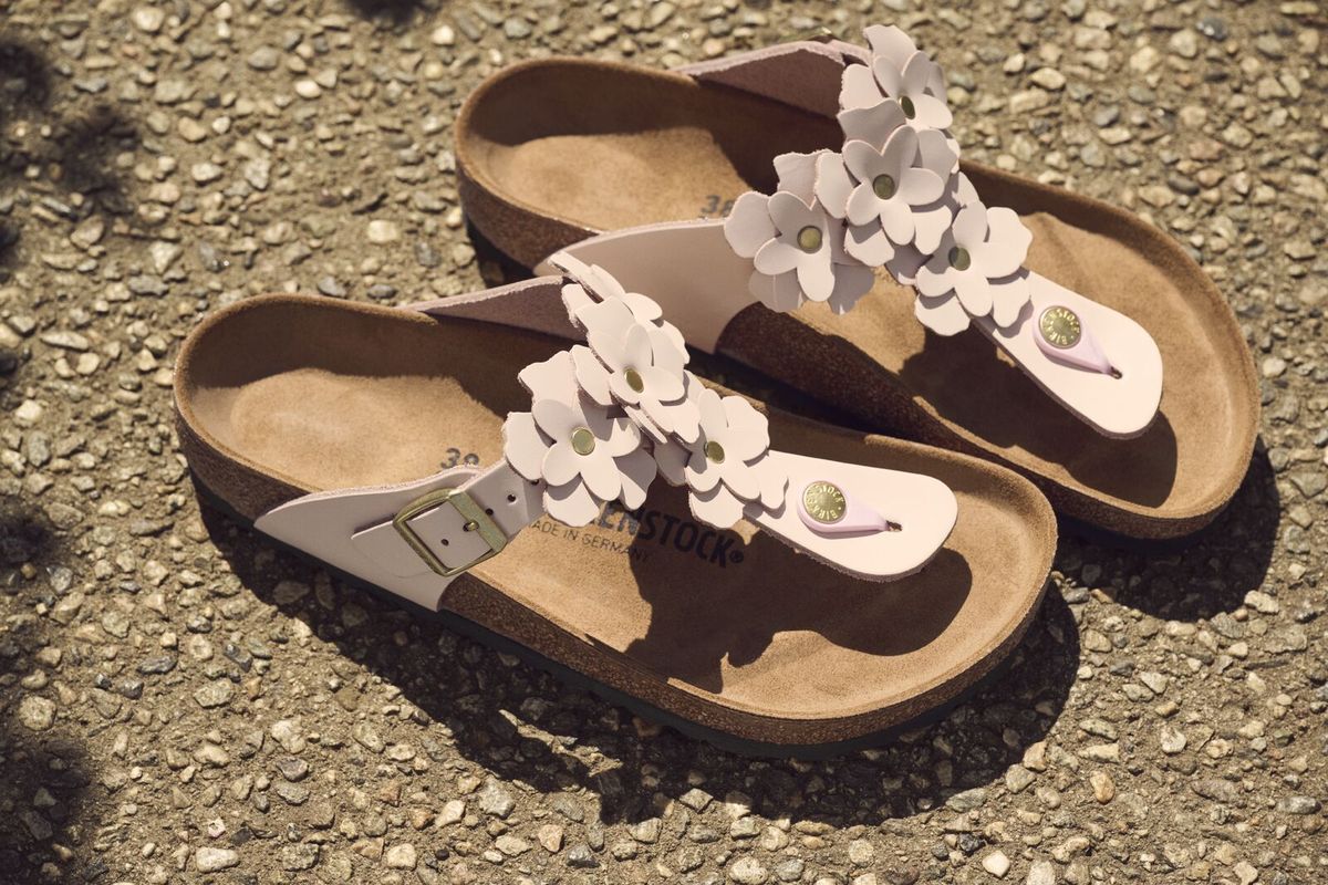 Tong Gizeh en cuir rose clair