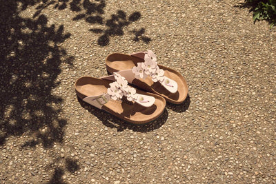 Tong Gizeh en cuir rose clair