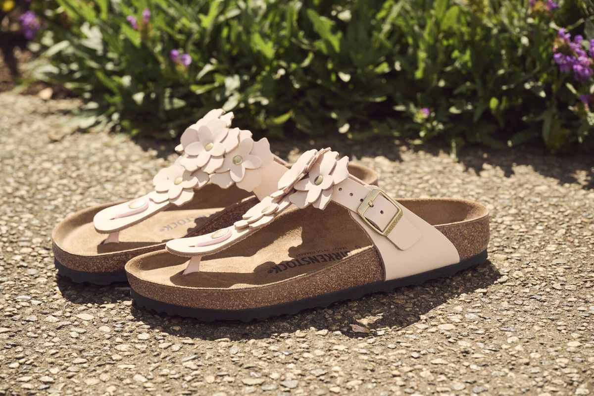 Tong Gizeh en cuir rose clair