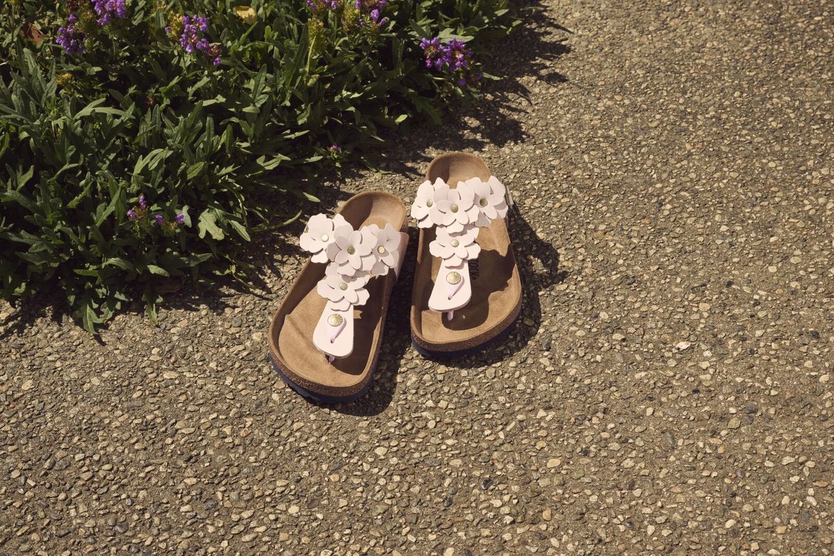 Tong Gizeh en cuir rose clair