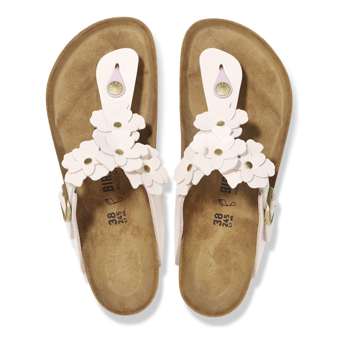 Tong Gizeh en cuir rose clair